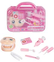 Kit Maleta Dentista Infantil Com Acessórios Rosa DTA520R - Fênix