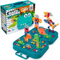 Kit Maleta Dinossauro Com Ferramentas Monta Dino Paki Toys
