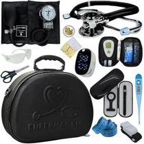 Kit Maleta Enfermagem Aparelho de Pressão Estetoscópio Aneroide Medidor de Glicose Completo Premium Kit Maleta Enfermagem Aparelho de Pressão Estetoscópio Aneroide Medidor de Glicose Completo Premium