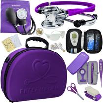 Kit Maleta Enfermagem Aparelho de Pressão Estetoscópio Aneroide Medidor de Glicose Incoterm Kit Maleta Enfermagem Aparelho de Pressão Estetoscópio Aneroide Medidor de Glicose Incoterm