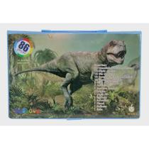 Kit Maleta Escolar Dinossauro Com 86 pçs Canetinhas Coloridas