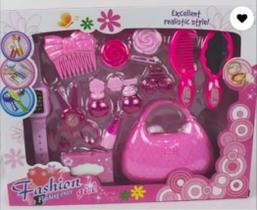 Kit Maleta Fashion Girl Infantil Com Relogio + Bolsa + 12 Pecas Na Caixa