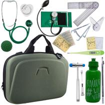 Kit Maleta Fisioterapia Goniômetro Pequeno Grande Martelo Buck Adipômetro Completo