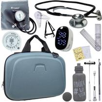 Kit Maleta Fisioterapia Goniômetro Pequeno Grande Martelo Buck Adipômetro Completo
