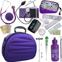 Kit Maleta Fisioterapia Goniômetro Pequeno Grande Martelo Buck Adipômetro Completo Pa Med