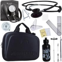 Kit Maleta Fisioterapia Goniômetro Pequeno Grande Martelo Buck Adipômetro Incoterm