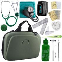 Kit Maleta Fisioterapia Lisa Goniômetro Pequeno Grande Martelo Buck Adipômetro Completo Incoterm