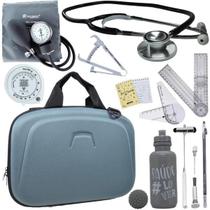 Kit Maleta Fisioterapia lisa Goniômetro Pequeno Grande Martelo Buck Adipômetro Incoterm