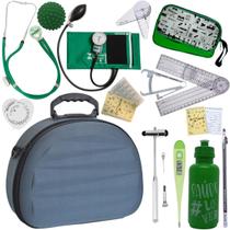 Kit Maleta Fisioterapia lisa Goniômetro Pequeno Grande Martelo Buck Adipômetro Pa Med