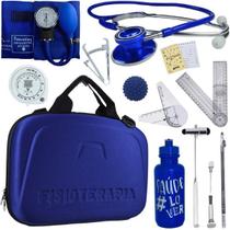 Kit Maleta Fisioterapia Lisa Goniômetro Pequeno Grande Martelo Buck Adipômetro Premium