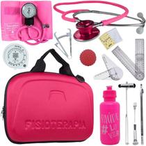 Kit Maleta Fisioterapia Lisa Goniômetro Pequeno Grande Martelo Buck Adipômetro Premium