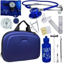 Kit Maleta Fisioterapia lisa Goniômetro Pequeno Grande Martelo Buck Adipômetro Premium