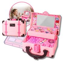 Kit Maleta Maquiagem Infantil Dos Sonhos Fashion Make Up Fashion Completa Com Espelho Brinquedo Kizumba