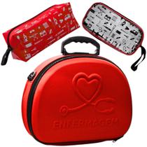 Kit Maleta Médica Bolsinha Case Aparelho Pressão Estetoscópio Enfermagem Técnico Acadêmica Estágio