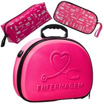 Kit Maleta Médica Bolsinha Case Capinha Aparelho Pressão Estetoscópio Médico Enfermagem Técnico Acadêmica Estágio