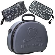 Kit Maleta Médica Bolsinha Case Capinha Aparelho Pressão Estetoscópio Médico Enfermagem Técnico Acadêmica Estágio