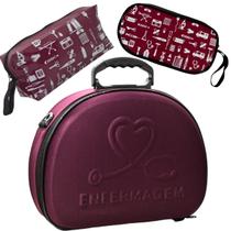 Kit Maleta Médica Bolsinha Case Capinha Aparelho Pressão Estetoscópio Médico Enfermagem Técnico Acadêmica Estágio