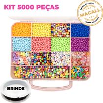 Kit Maleta Miçangas Artesanato P/ Montar 5000 Peças Bijuteria