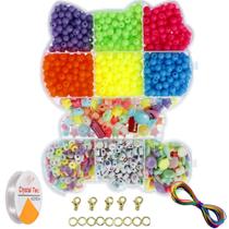 Kit Maleta Miçangas Coloridas 1660pçs Infantil Pulseiras Artesanato