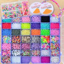 Kit Maleta Miçangas Montar Pulseiras 15mil Peças Super Colorida Estojo P/ Bijus