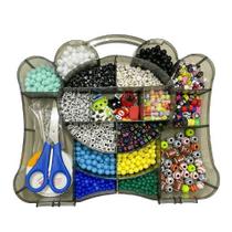 Kit Maleta panda menino de miçangas letras bolinhas pingentes sortidos para montar e criar 1700 pçs Kit Maleta panda menino de miçangas letras bolinhas pingentes sortidos para montar e criar 1700 pçs