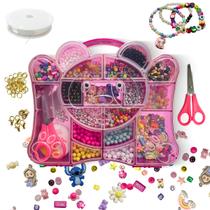 Kit Maleta panda miçangas entremeios monte crie artesanato infantil pulseiras colar 1670 pçs