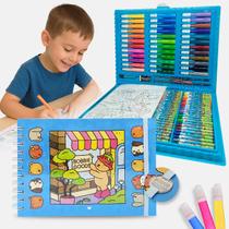Kit Maleta Pintura Dinossauros 150Pçs e Livro de Colorir Bobbie Goods 50 Desenhos