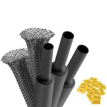 Kit Malha Nautica 3 6 8 10 e 12mm Montagem Chicote TAG + Termo com Cola