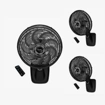 Kit mallory - 3 ventiladores parede smart control 40cm diâmetro com controle pr-gr - 220v