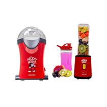 Kit mallory mickey mouse 127v - pipoqueira 1200w + liquidificador individual