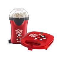 Kit mallory - pipoqueira mickey mouse 1200w vermelha 127v + sanduicheira mickey funny plates 127v