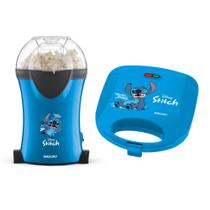 Kit Mallory Stitch Pipoqueira Elétrica 1200W Sem Óleo e Sanduicheira Elétrica 750W Antiaderente Azul Kit Mallory Stitch Pipoqueira Elétrica 1200W Sem Óleo e Sanduicheira Elétrica 750W Antiaderente Azul