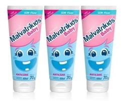 Kit Malvatrikids Baby Tutti-frutti Com 3 Unidades Sem Fluor