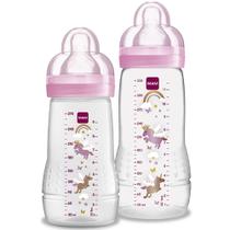 Kit Mam Mamadeira Easy Active Set Rosa 270ml + 330ml 2m+ Kit Mam Mamadeira Easy Active Set Rosa 270ml + 330ml 2m+