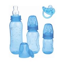 Kit Mamadeira e Chupeta Kuka 70/160/250ml Azul