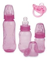 Kit Mamadeira e Chupeta Kuka 70/160/250ml Rosa Kit Mamadeira e Chupeta Kuka 70/160/250ml Rosa