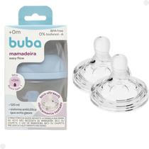 Kit Mamadeira Easy Flow Azul 120ml Com Bico De Mamadeira Fluxo 1 - Buba