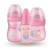 Kit Mamadeira Lillo 50/120/260ml Evolution Primeiros Passos Rosa