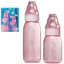 Kit Mamadeira Lolly Clean 120ml e 220ml Rosa