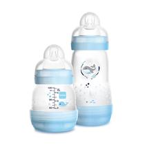 Kit Mamadeira MAM Easy Start 130ml e 260ml Bico 0 Azul Kit Mamadeira MAM Easy Start 130ml e 260ml Bico 0 Azul