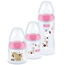 Kit mamadeira nuk fc starter c/3 un 90/150/300ml bico silicone anticólica antiazamento