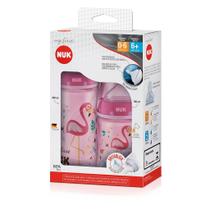Kit mamadeira nuk my first c/2 unid 150ml e 300ml girl bico silicone anticólica antivazamento