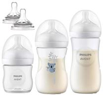 Kit Mamadeira Pétala 125ml + 260ml Koala + 330ml + Bicos Extras +6m Philips Avent Kit Mamadeira Pétala 125ml + 260ml Koala + 330ml + Bicos Extras +6m Philips Avent