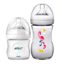 Kit Mamadeira Petala Anticolica Avent 125ml 260ml Flamingo