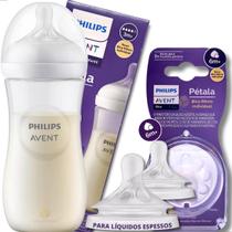 Kit Mamadeira Philips Avent Pétala 330 Ml Bico Nº4 Fluxo Rápido e 2 Bicos Nº6 Para Líquidos espessos Kit Mamadeira Philips Avent Pétala 330 Ml Bico Nº4 Fluxo Rápido e 2 Bicos Nº6 Para Líquidos espessos
