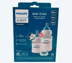 Kit Mamadeiras Anti-Colic Rosa 125 e 260ml + Bico 4 - Avent