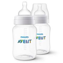 Kit Mamadeiras Anti Cólica Transparentes 260Ml Philips Avent Kit Mamadeiras Anti Cólica Transparentes 260Ml Philips Avent