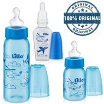 Kit Mamadeiras bebê 3 Peças Evolução Divertida Azul - Lillo - Lillo Kit Mamadeiras bebê 3 Peças Evolução Divertida Azul - Lillo - Lillo