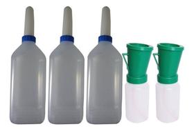 Kit Mamadeiras Bezerro 2 Litros + Aplicadores Iodo (5 Peças)