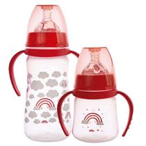 Kit Mamadeiras Com Alça Bico Redondo Em Silicone 150mL + 330mL Com Sistema Anticólica - Plasútil